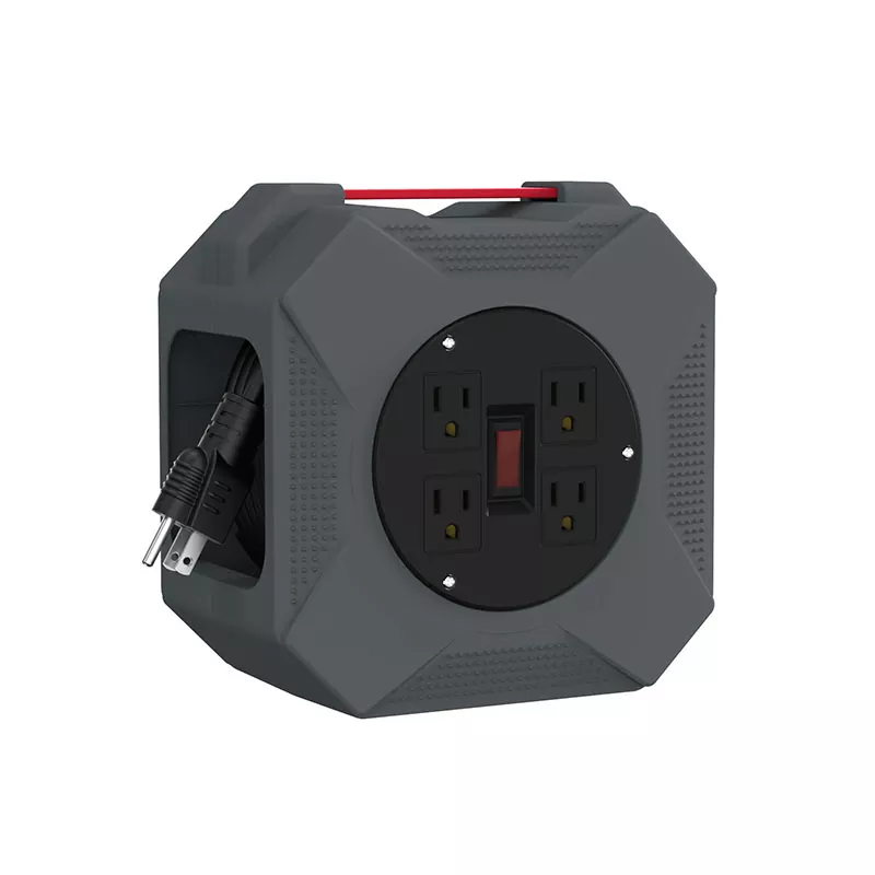 ४ आउटलेट प्लास्टिक कर्ड रिल ४५ फिट ४ आउटलेट प्लास्टिक कर्ड रिल ४५ फिट